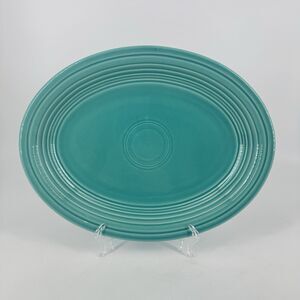 Fiesta Turquoise Oval Platter HLC USA 11 3/8” x 8 3/4” Vintage
